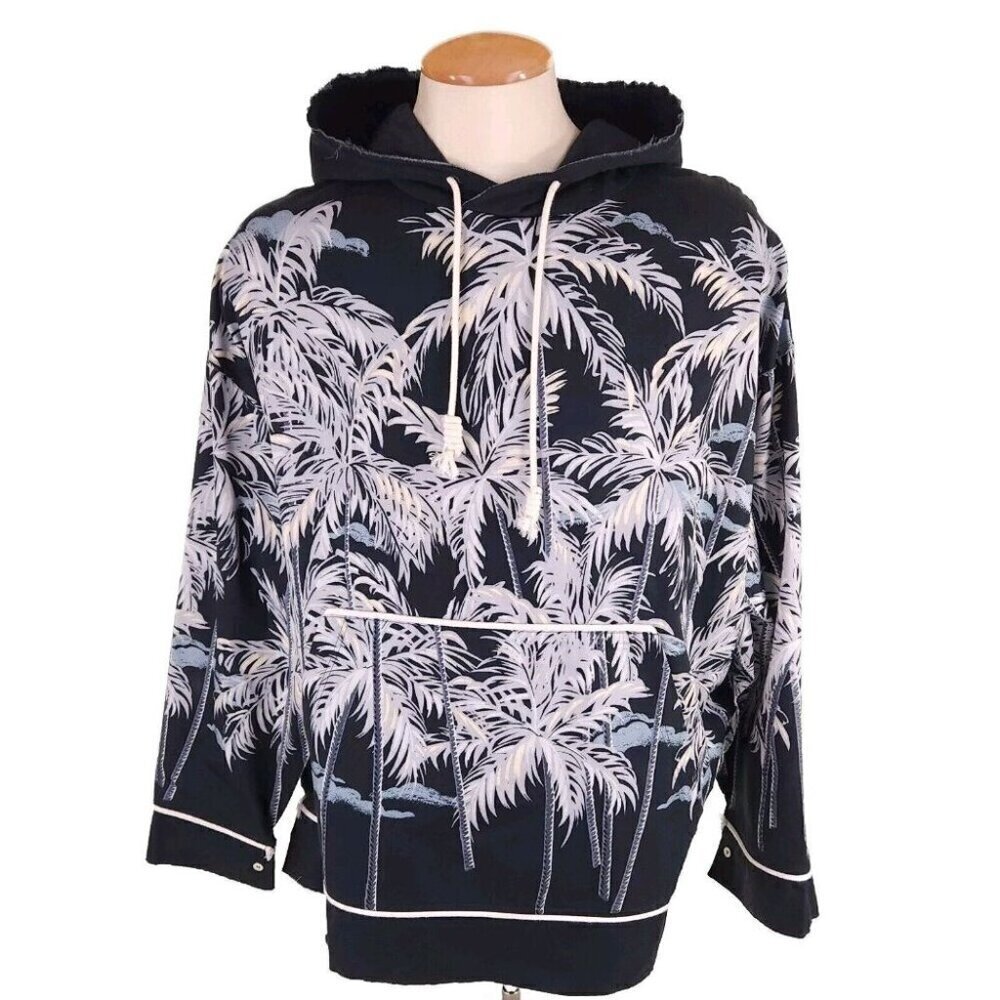 Palm Angels Allover Palm Print Pullover Shirt Size 52 XL Oversized Mens New